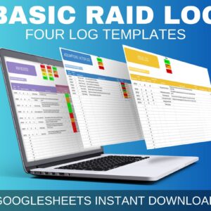 RAID LOG with Risk log, Action log, Issue log, Decision log